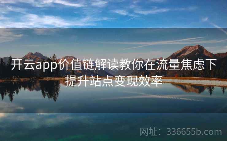 开云app价值链解读教你在流量焦虑下提升站点变现效率